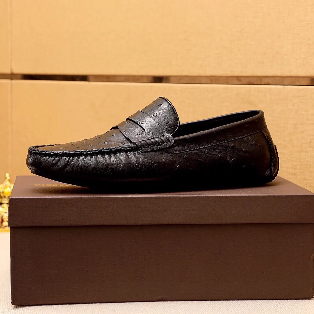 Men's Men's Shoes 💰: 480 💰💐 BV Men's Slip-on Shoes® [BOTTEGA VENETA] Official website counter new model, one-to-one mold opening ⚠Italian calfskin ➕Embossed ➕Cow 🐂 leather lining. Driving slip-ons, available at counters, sizes 38～44 (45🉑️customized)